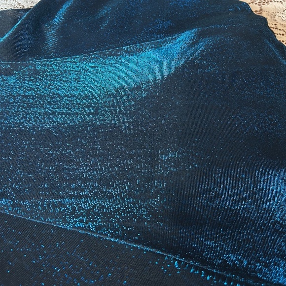 Glittery Blue Sparkle Prom/Cocktail Dress with Vintage Retro Vibe - Picture 2 of 4